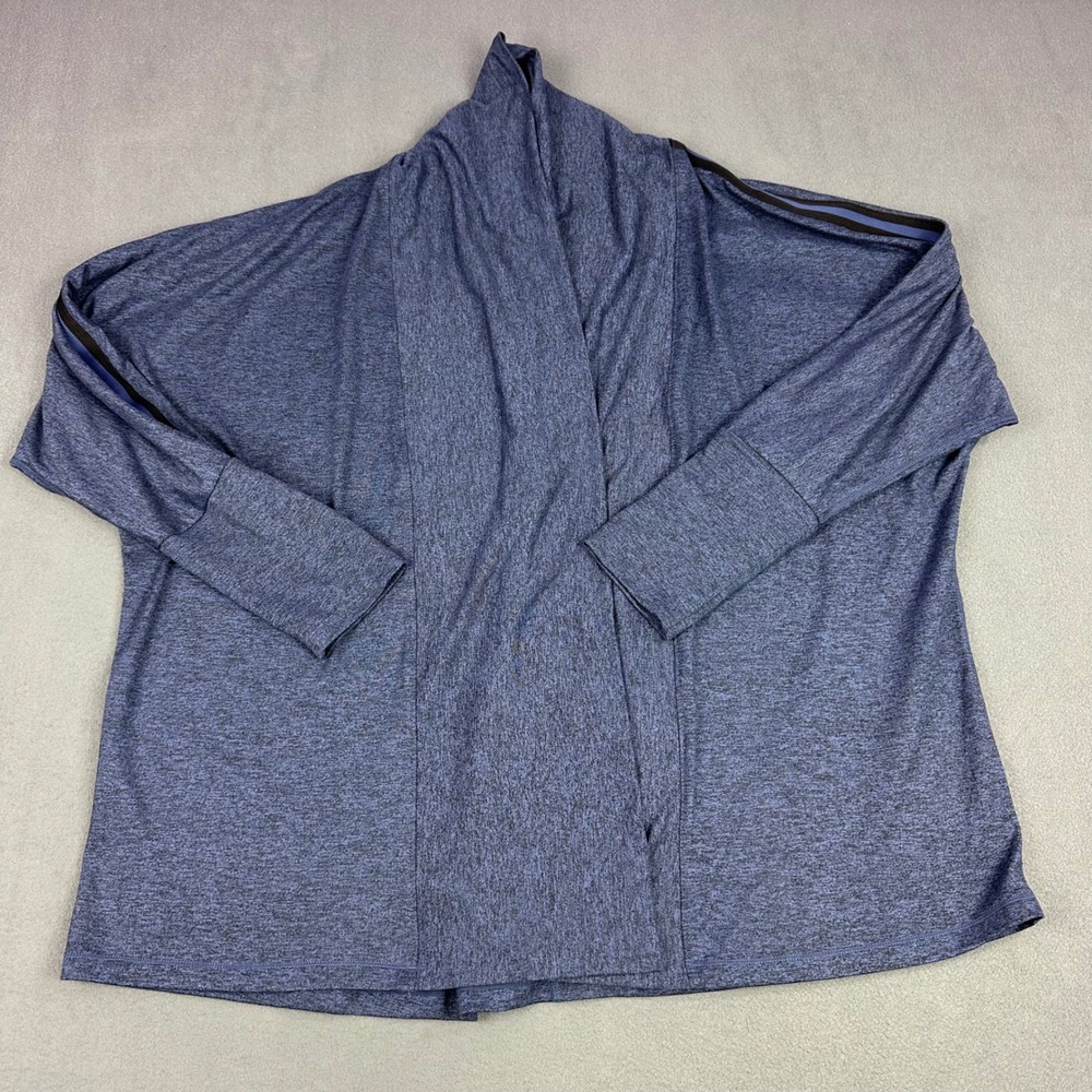 Isaac Mizrahi Live Soho Blue Space Dye Open Front Dolman Cardigan Mens Medium